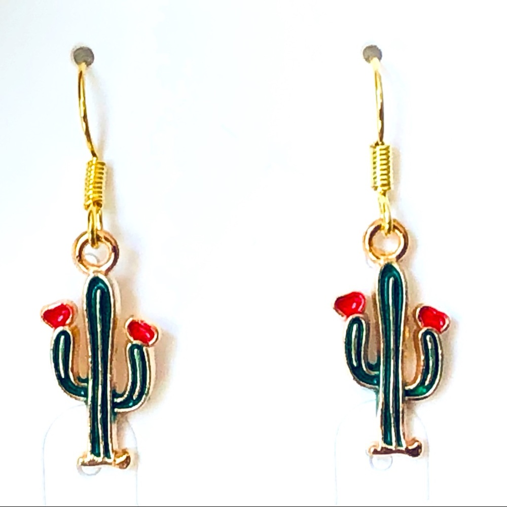 New Cactus Desert Succulent Dangling Dainty Summer Beach Earrings Unique Gift